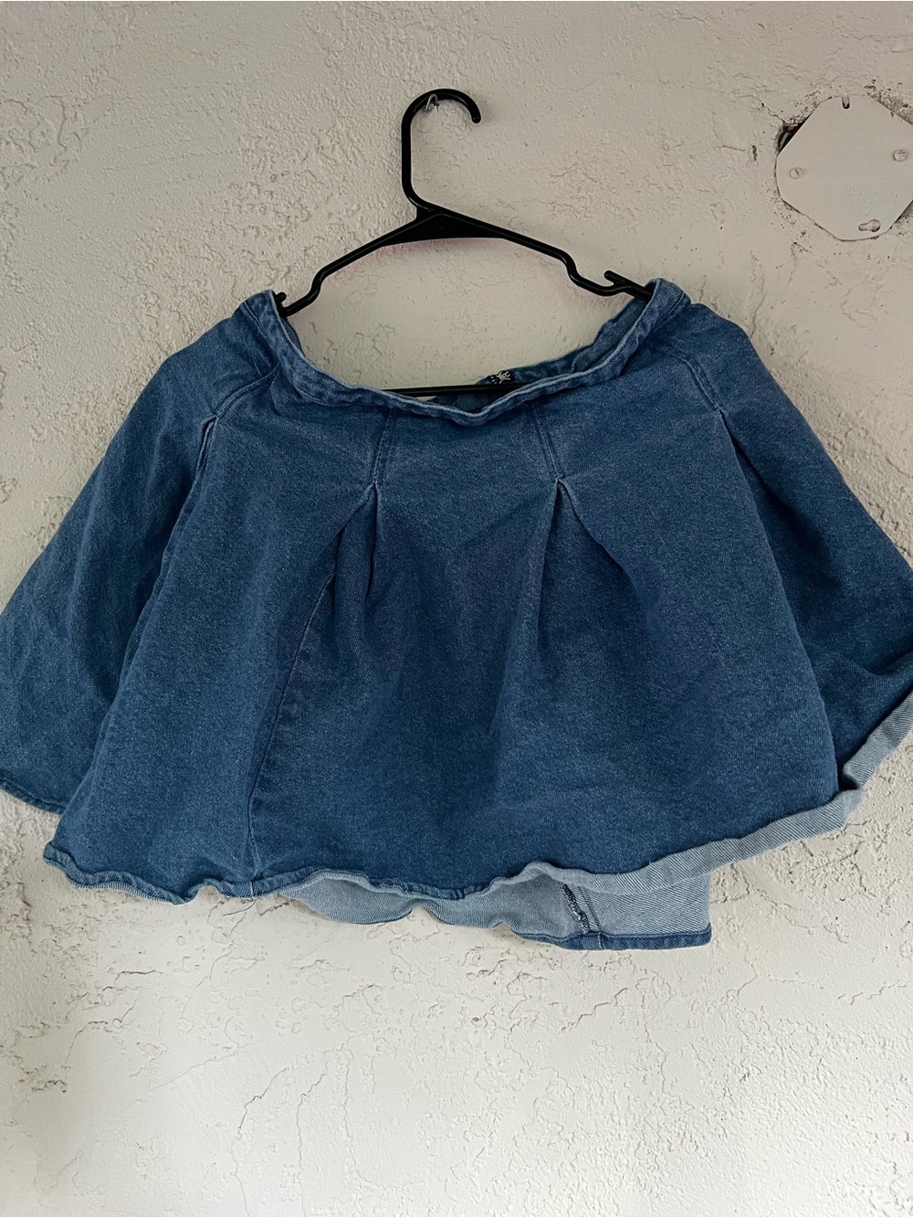 SO Denim Blue Pleated Mini Skirt
